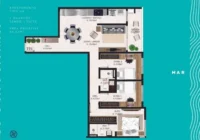 Planta baixa do apartamento com divisões dos cômodos — Villa del Mar