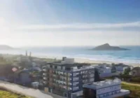 Vista aérea do Villa del Mar próximo à praia